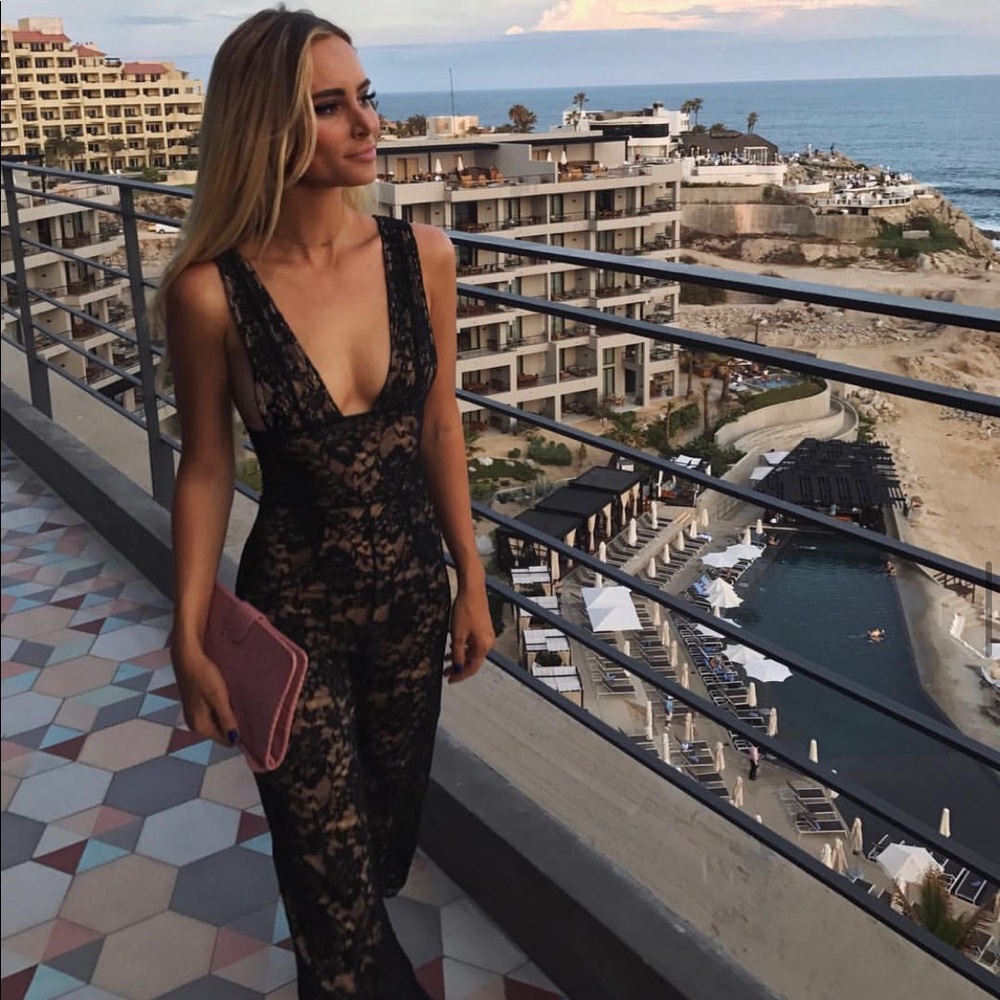 Nightcap Decollete Jumpsuit in Black